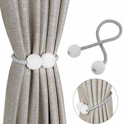 Pearl Magnetic Curtain Buckle Clip Tieback Hanging Curtain Strap Ball Buckle Curtain Accessories Creative Home Decoration